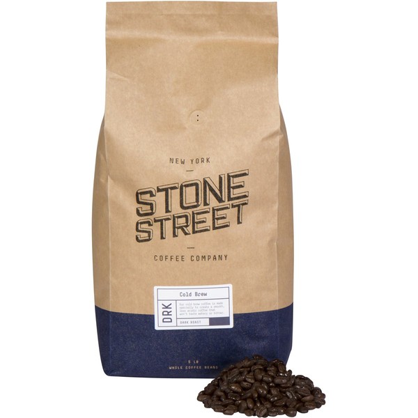 Stone Street Coffee Cold Brew Reserve Whole Bean Coffee, 5 LB Bag, Dark Roast Colombian