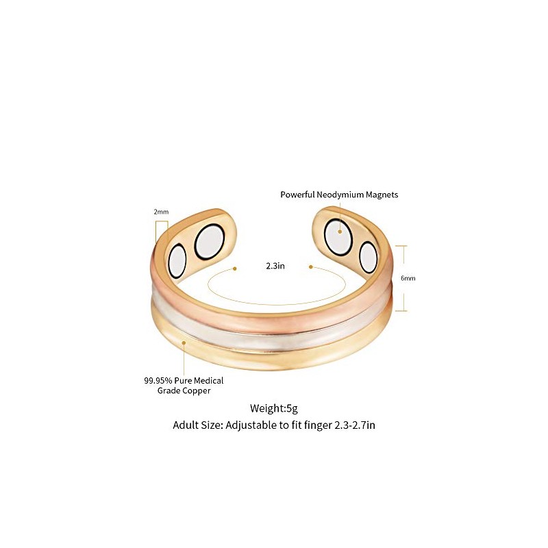 EnerMagiX EnerMagiX Tri Tone Pure Copper Rings, Magnetic Rings for