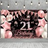 180 * 110cm Happy 21st Birthday Banner Girls Women,Black Rose