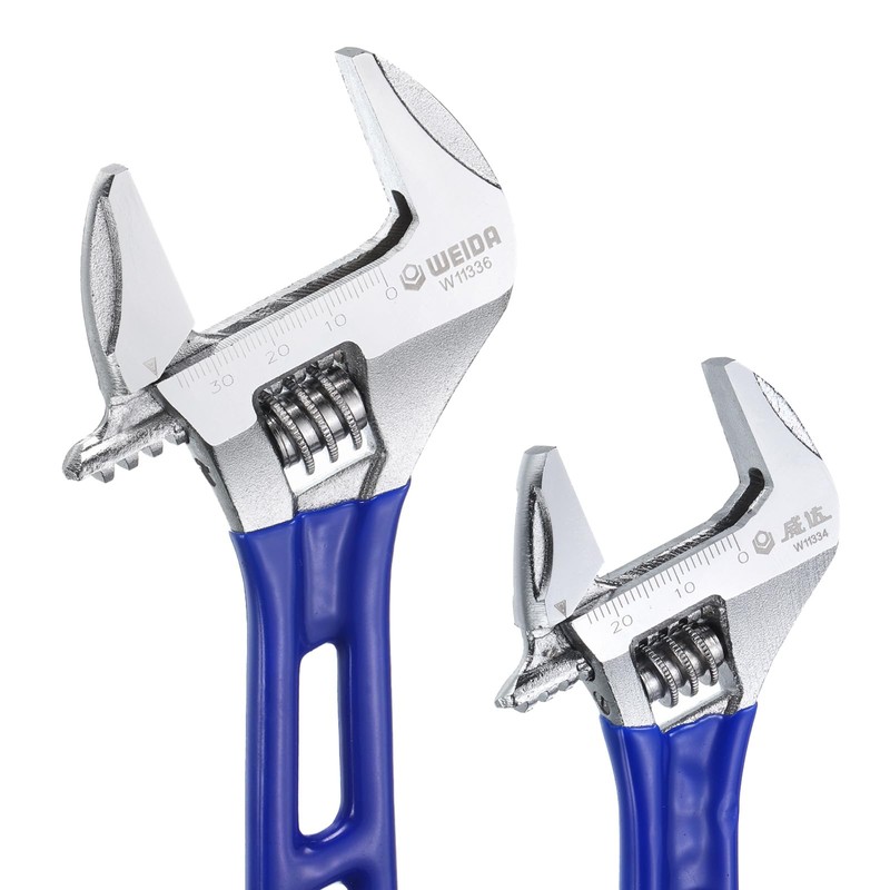 sourcing map 1pcs Adjustable Wrench 6" Jaw 1.4" with Rubber