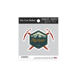 Die Cut Sticker Olympic National Park, Washington, Mountains with Ice Picks, Contour Vinyl Sticker 1 to 3 inches (Waterproof Decal for Cars, Water Bottles, Laptops, Coolers), Small