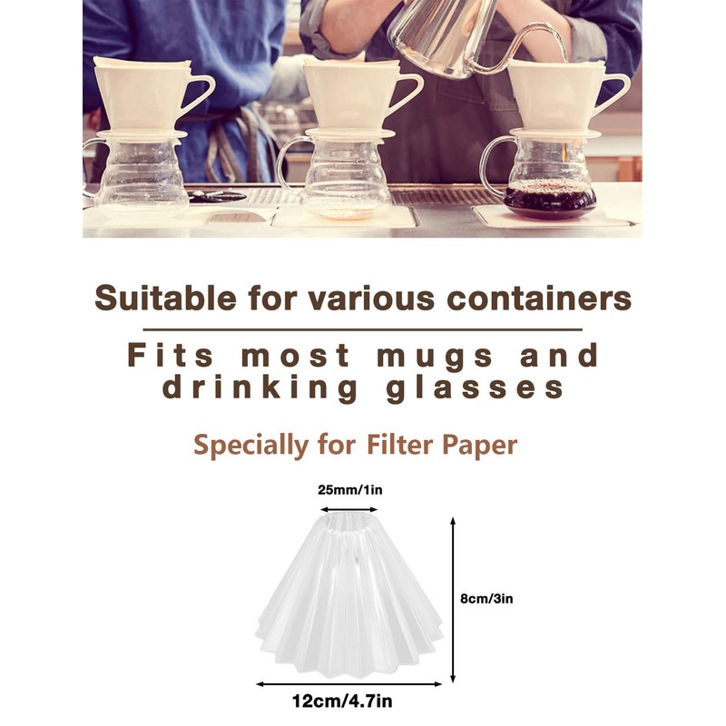 Coffee Filter Dripper, Resin Material, Reusable Cone Style Origami Coffee