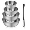 ADERTOS Mixing Bowls 2.5/1.8/1.2/0.7 L Stainless Steel Bowls Kitchen Bowl