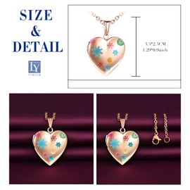 Yumilok Women's Necklace Locket Chain Photo Snowflake Moon Star Necklace Photo Locket Heart Pendant Amulet Pendant Stainless Steel Jewellery for Girls, Stainless Steel