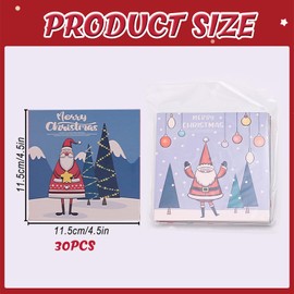 POPOYU Set of 30 Christmas Cards Set, Christmas Postcard Folding Cards Christmas Greeting Cards Kraft Paper Cards Postcards for Christmas, Congratulations Cards for Family Friends New Year Christmas