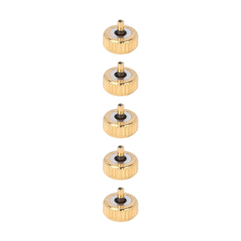 5 Pcs Professional Watch Crown Parts Gold Steel Wrist Watch