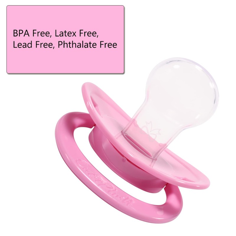 CutiePlusU Adult Size Pacifier Large Shield 3 Pack - Pink,