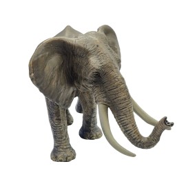Schleich Elephant 2011 African Male Tusks Trunk Down/Gray 7"x4" Tall D-73527