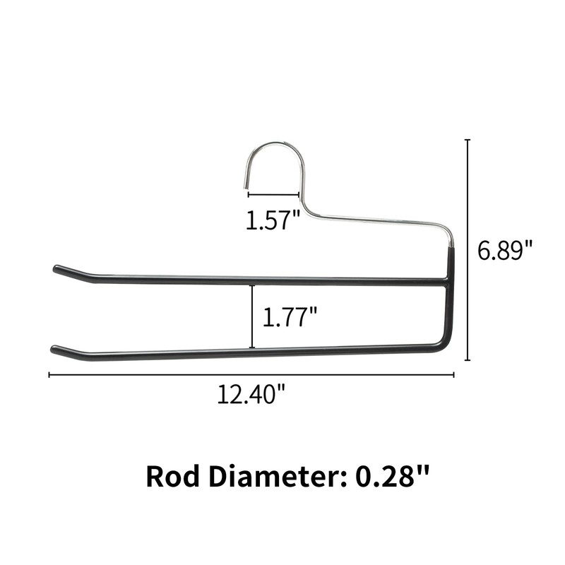 SHIMOYAMA Pants Hangers, 5 Pack, Double Rod Pant Hanger for