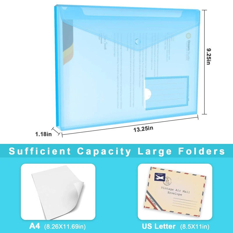 AOGELI 10PCS Expandable File Folders Plastic Portfolio Document Folders US
