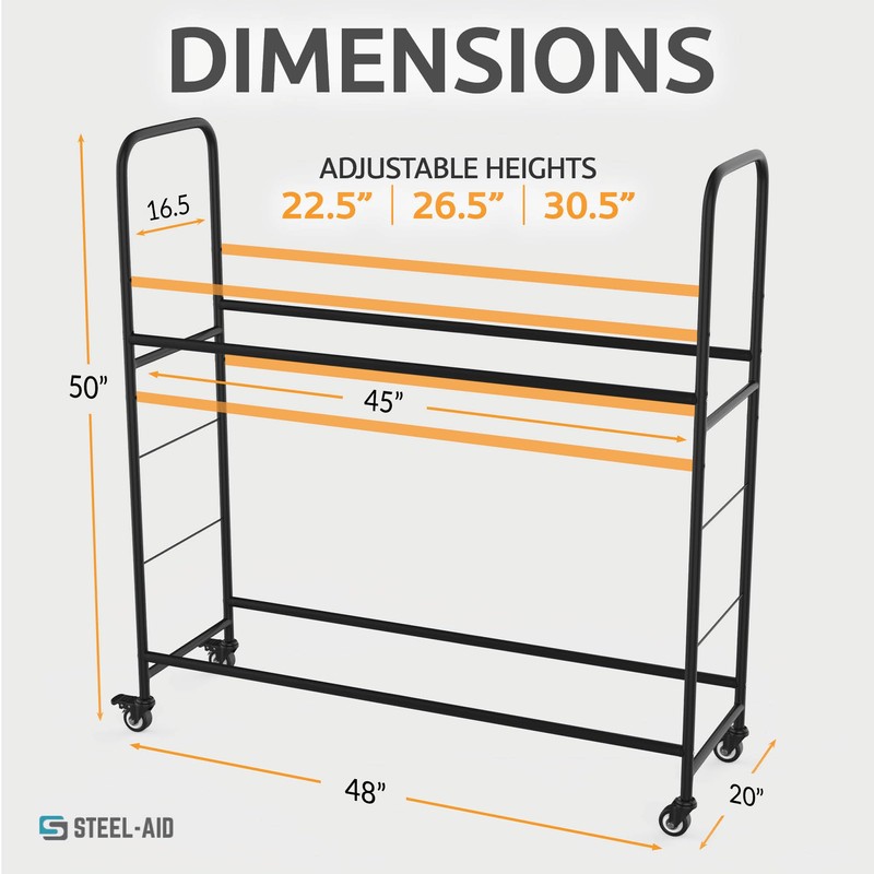 Rolling Tire Rack – Metal, Adjustable, Tire Stand & Protective