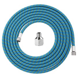 HUBEST 6' FT Braided Airbrush Air Hose 1/8"-1/8"(1/4") Adaptor Fitting Hose 1/8” Size On Both End and Adapter 1/8” male - 1/4” female