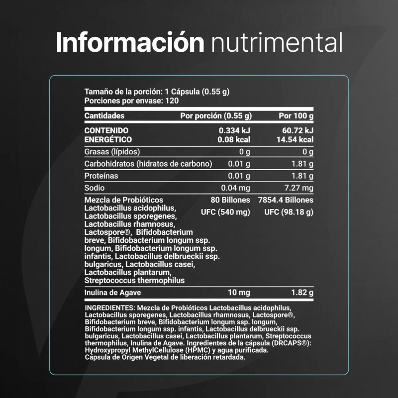 Billones Probióticos 120 Cápsulas Cepas Life