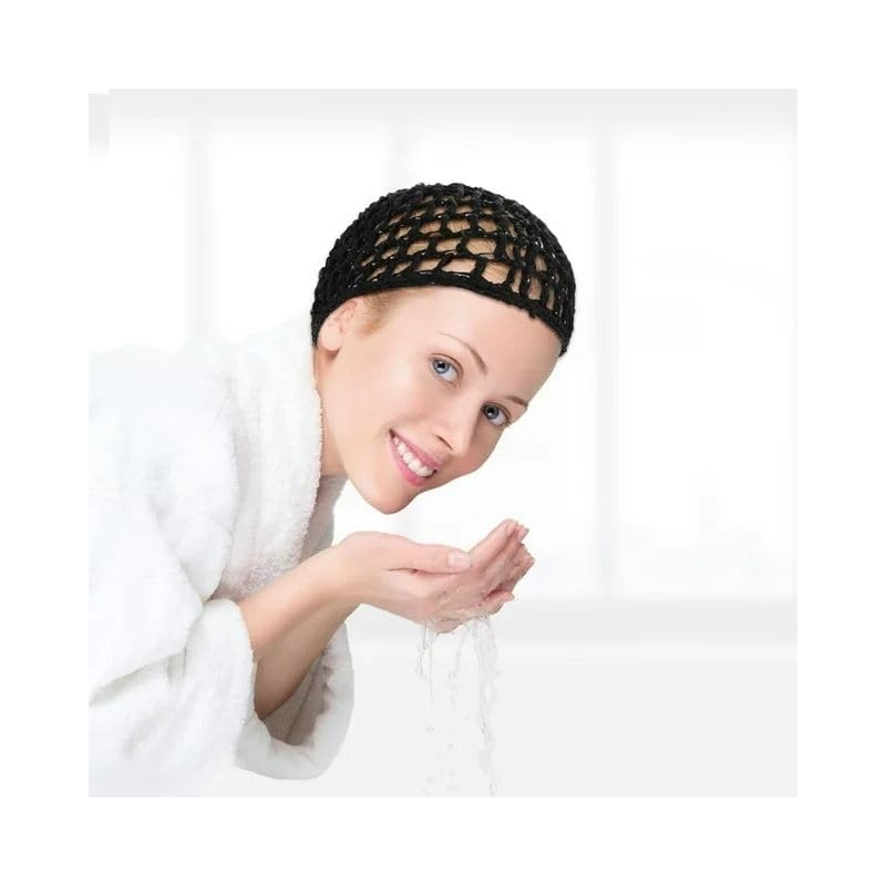 2Pcs Black Hair Nets Cap for Women Sleeping, Long Straight