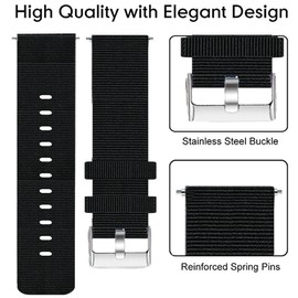 Blueshaweu Compatible for T70 1.91 inches Smart Watch Band, Breathable Nylon Woven Fabric Replacement Accessory Strap Compatible with Kuizil T70,WeurGhy T70,Csasan T70 Smartwatch 1.91 Inch (Black)