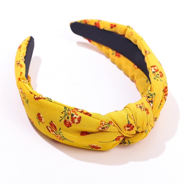 Floral Pattern Knot Headband Women Knotted Cute Hairband Stylish Fashion Padded Hair Hoop Summer Hair Accessory…