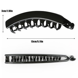 NTRUXZP Pack of 2 Ponytail Hair Clip Banana Clip Women's High Quality Robust for Women and Girls, Large Black and Brown