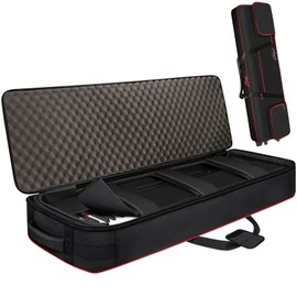 SNIGJAT 88 Key Keyboard Case with Wheels, Full Padded Piano Bag Soft