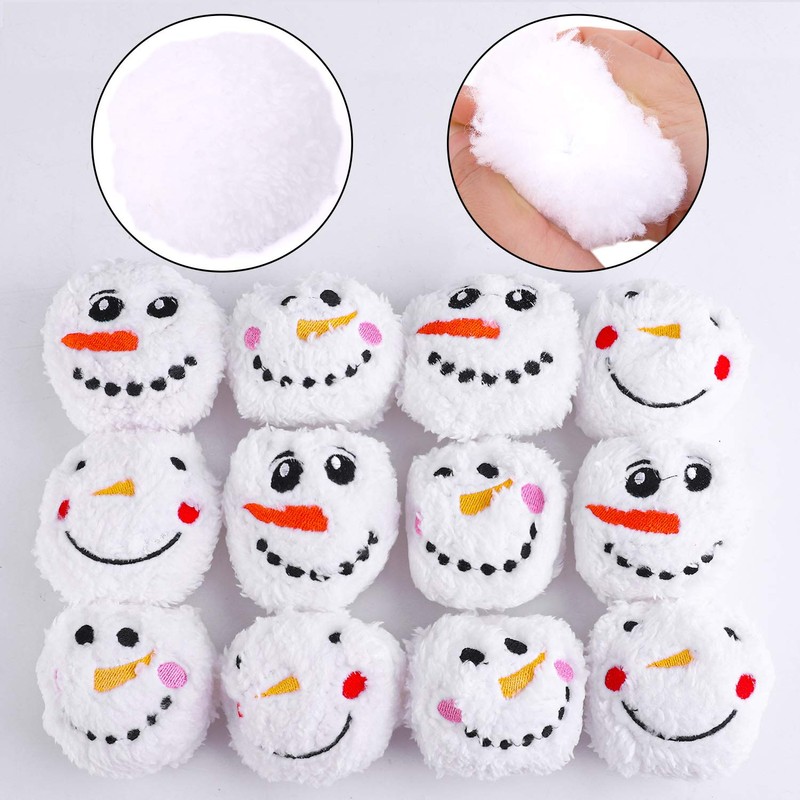 Aneco 12 Pack Snow Toy Ball Set Plush Snowmen Balls