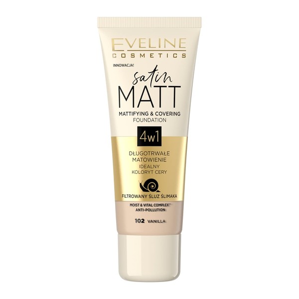 Eveline Cosmetics Satin Matt Matte and Opaque Face Primer No. 102 Vanilla 30ml