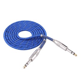 6.35 mm macho estéreo a 6.35 mm macho Jack Cable de audio estéreo balanceado, línea de interconexión balanceada para mezclador, guitarra eléctrica, amplificador, grabador de micrófono.(1.8m)