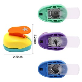 Haploon 4Pcs Paper Punchers Craft Holes 1 Inch Shape Punches Scrapbook Punches Round Star Heart Flower Shape for Kids Party Favors,DIY Artwork, Gift Wrapping