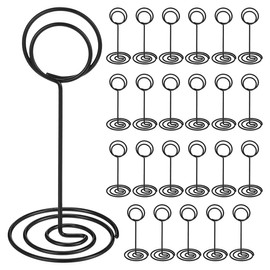 Yuyosunb 24 Pack Number Holder Wedding Name Clips Picture Memo Note Photo Stand for Place Cards Wedding Party Office Desk Name Memo Menu Clips (Black)