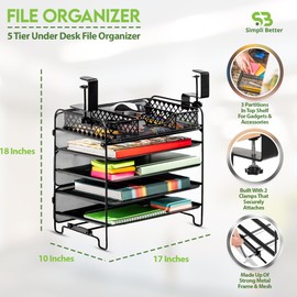 SB Simpli Better Desktop Organizer That Attaches Underneath a Desk