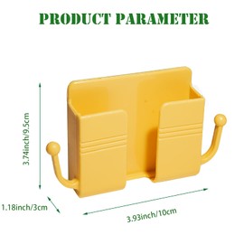 4Pcs Wall Mount Phone Holder Adhesive Wall Phone Mount Charging Stand and Remote Control Stand Multipurpose Socket Pocket Universal Deck Storage Box for Bedroom, Kitchen, Bathroom, Office