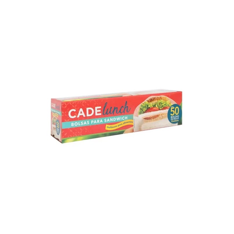 50 Bolsas Desechables Para Sandwich Cadelunch, 15x22 Cm