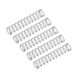 sourcing map Compression Spring, 5Pcs 304 Stainless Steel, 3mm OD, 0.3mm Wire Size, 15mm Free Length, Silver Tone