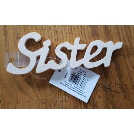 Darice SISTER Word Unfinished Wood Script Craft Sign cutout laser cut 7 X 3