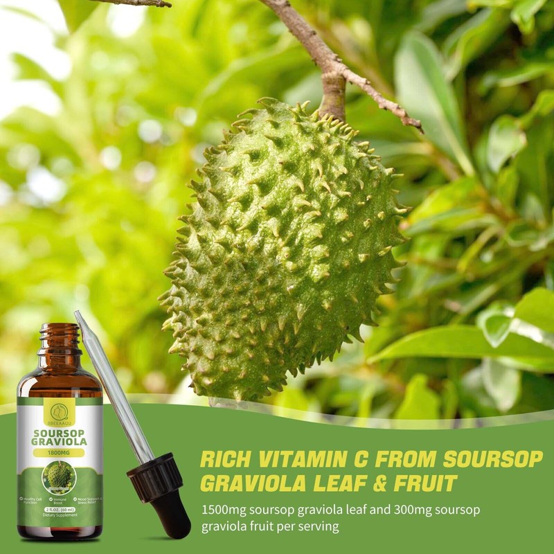 Bbeeaauu ORGANIC Graviola Soursop Leaf Extract liquid Drops Supports Immune