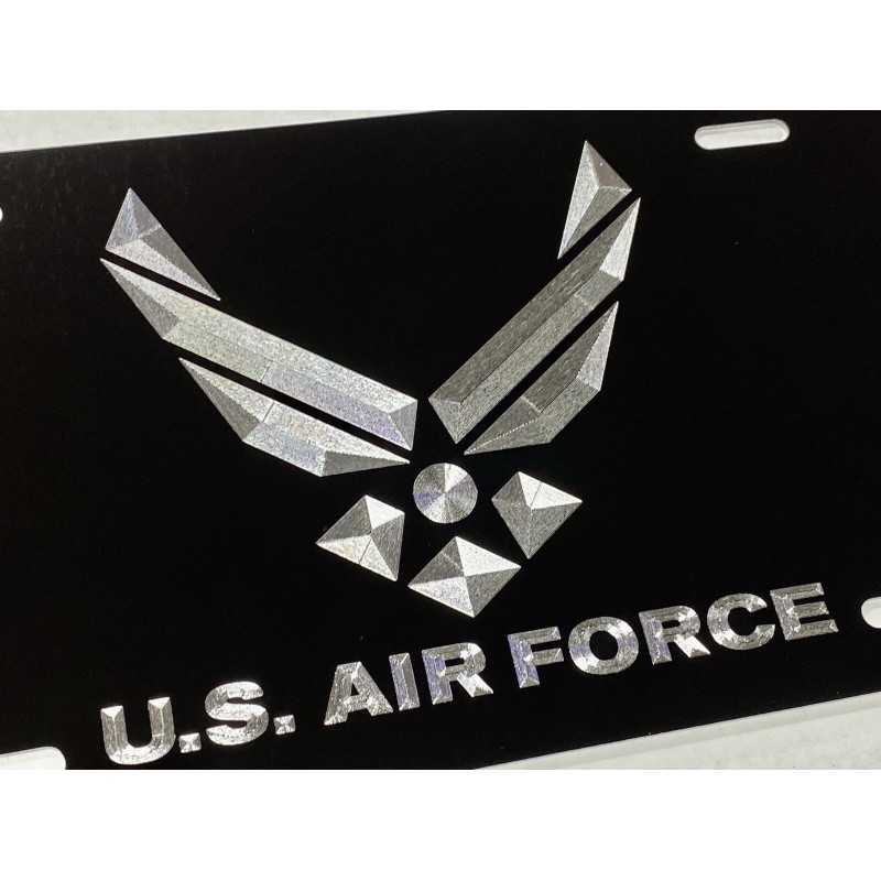 Diamond Etched Products Engraved US AIR FORCE Car Tag Diamond
