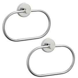 EOLAX Towel Ring for Drilling, Chrome Towel Rail, Set of 2, Modern Bath Towel Holder, Wall Mount, Stainless Steel Wall Mounting, Bathroom Accessories