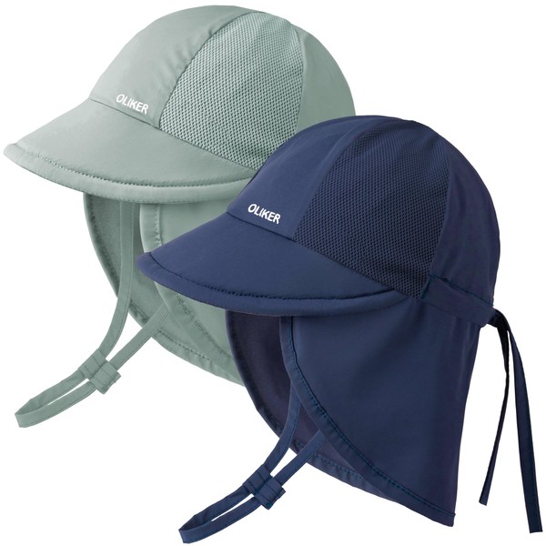 OLIKER 2 Pack Baby Sun Hat with Breathable Mesh, UPF