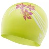 TYR NEW TYR Swimming Silicone Swim Cap Flowers Green Pink