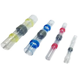 Electriduct Heat Shrink Solder Sleeve Crimpless Butt Connectors - Mix Pack (10 Blue, 10 Red, 10 White, 10 Yellow)