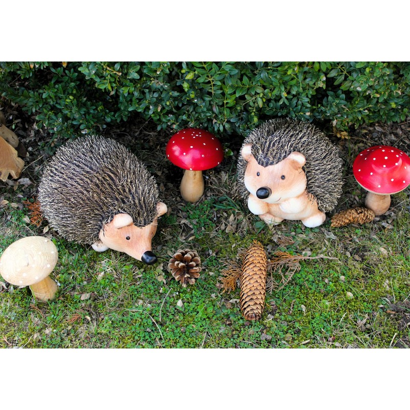 Decorative Hedgehog Ceramic Garden Hedgehog Decorative Hedgehog with Fur Set