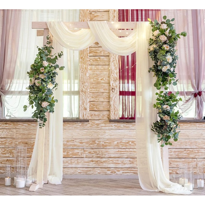 Wedding Arch Draping Fabric Burgundy 29" X 20FT Chiffon Tulle