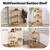 kinbor 3-Tier Bamboo Shelf Freestanding - Space-Saving Bathroom Standing Shelf