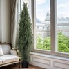 Two 5 Foot Outdoor Artificial Cedar Topiary Trees Uv Rated