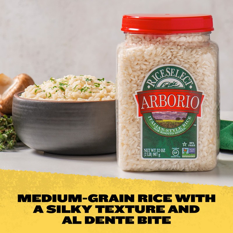 RiceSelect Arborio Rice for Italian Risotto, Premium Gluten-Free Rice, Non-GMO,