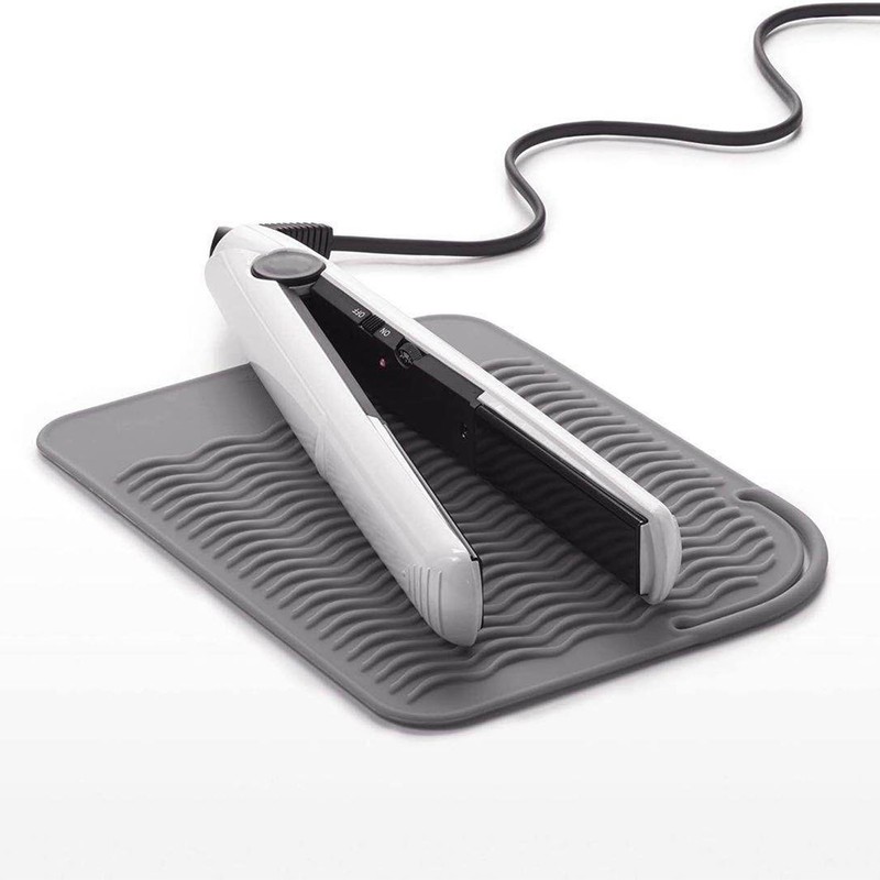 5Pcs Heat Resistant Silicone Mat Pouch for Curling Irons Hair