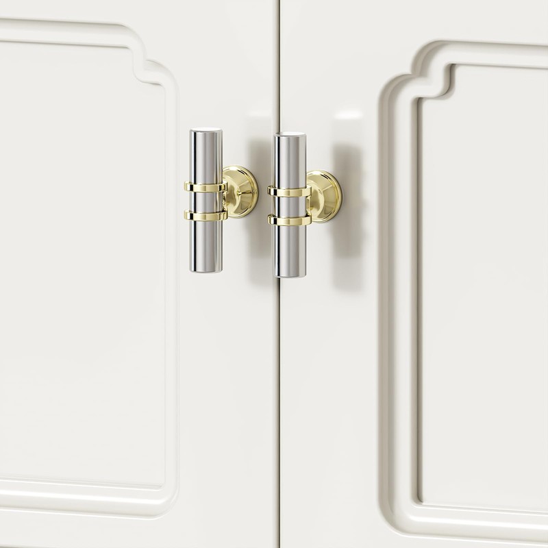 Rergy Cabinet Handles Drawer Pulls and Knobs, 10Pack Brushed Nickel