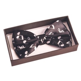FORUM MUSICAL NOTES BLACK BOWTIE Music Musician Band Theme Nerd Clown Tie Tuxedo Funny