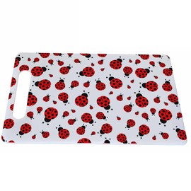 Bcumuq Ladybug Cutting Board with Handles Red Insect Black Polka Dot Cutting Boards Plastic Safe Chopping Board for Kitchen 16" x 10" x 0.24"