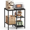 OGEMXU Kitchen Microwave Stand,4-Tier Adjustable Bakers Rack,Multi-Purpose Kitchen Storage Cart