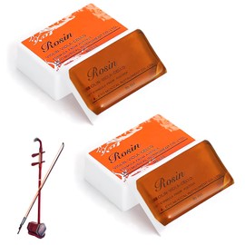 Pack of 2 Violin Rosin, Natural Rosin for Violin, Viola and Cello, Low Dust Resin for Bows, Safely Placed in Storage Box, Make Music More Pleasant to Listen to