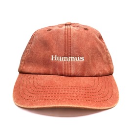 Vivian Flytrap Unisex Hummus Washed Embroidered Dad Baseball Cap - Coral - One Size
